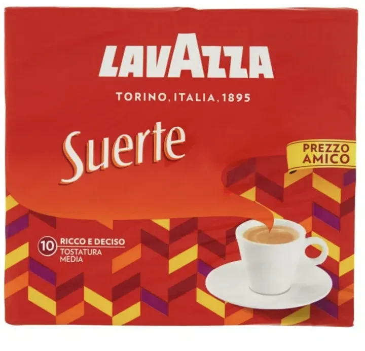 Lavazza Suerte red and orange ground-coffee pack