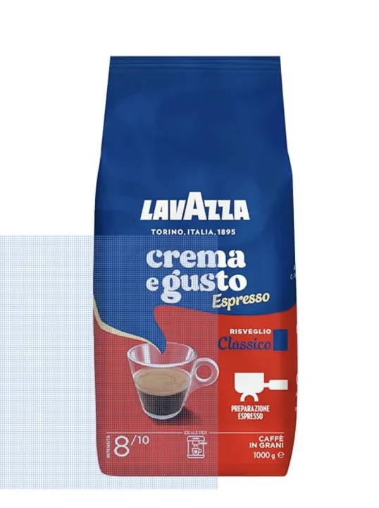 Lavazza Crema e Gusto Espresso Classico blue and red 1 kg whole-bean bag