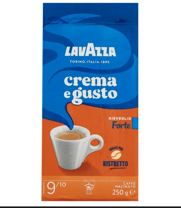 Lavazza Crema e Gusto Forte blue and orange 250 g ground-coffee pack