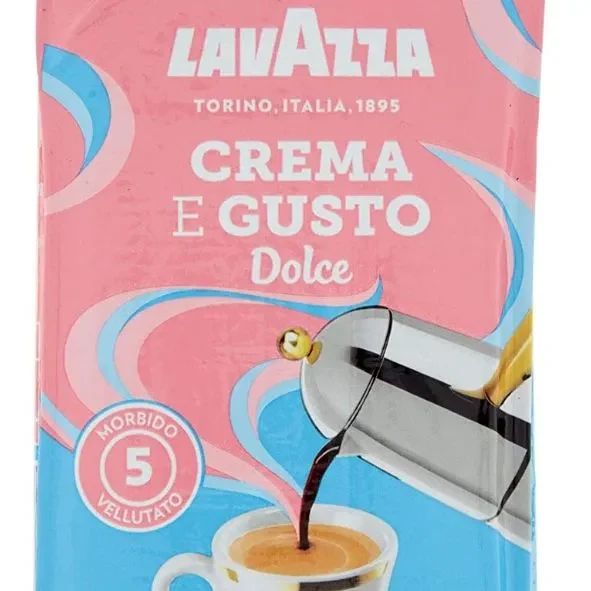 Lavazza Crema e Gusto Dolce pink and blue ground-coffee pack