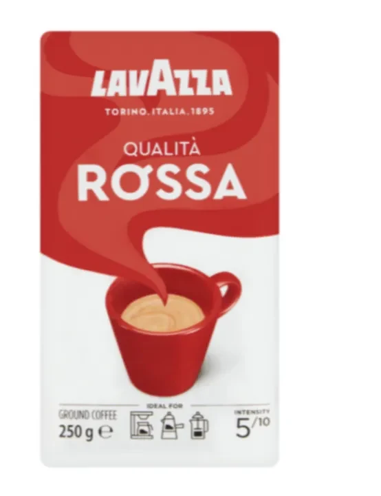 Lavazza Qualità Rossa red and white 250 g ground-coffee pack